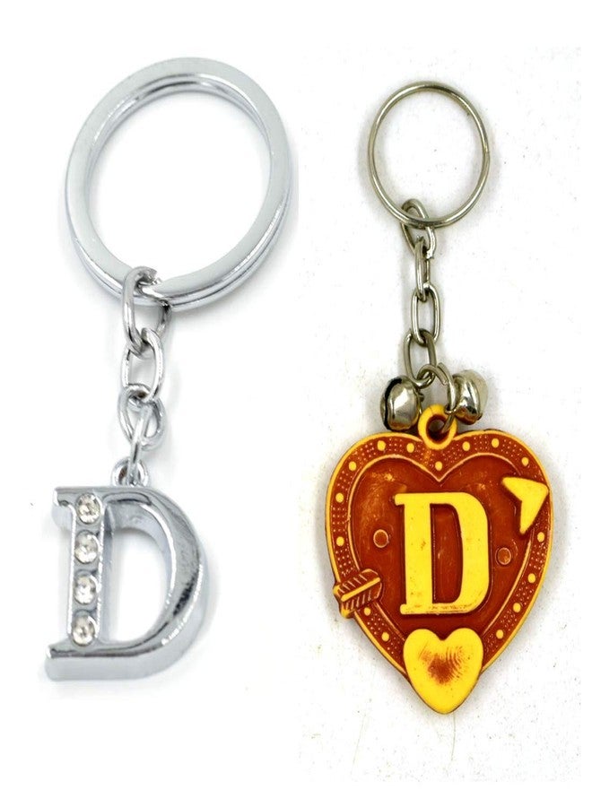 AFH Alphabet Letter D Key Ring Key Chain Combo (Metal, Plastic)